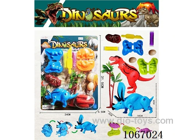 Deformed dinosaur egg and colored clay set