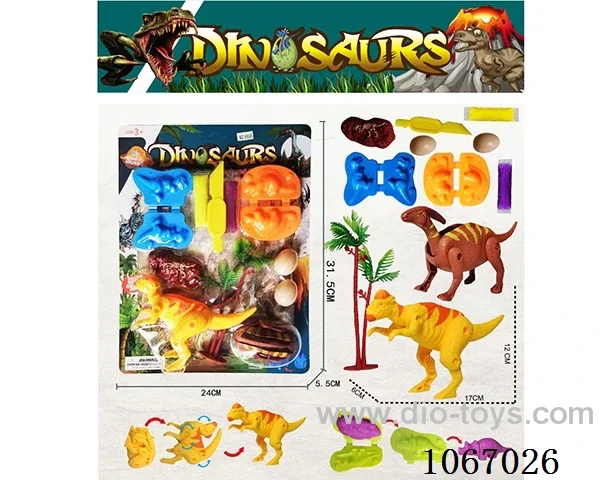 Deformed dinosaur egg and colored clay set