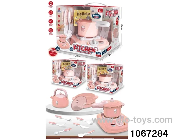 Kitchenware set pink in window box