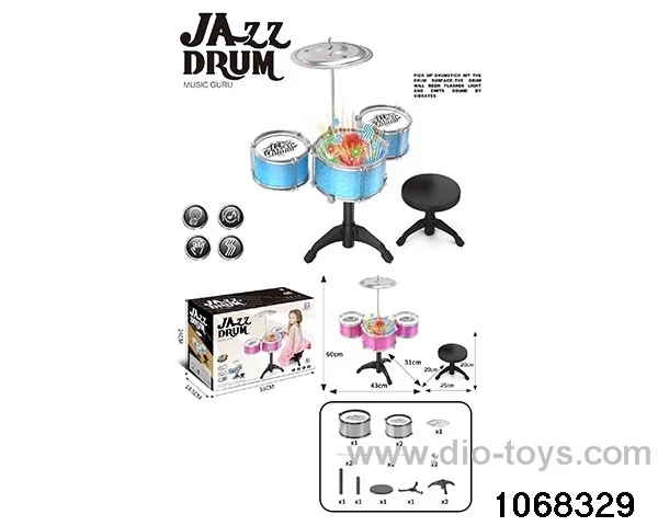 Electroplated 3-Drum Set (with light and chair) in color box