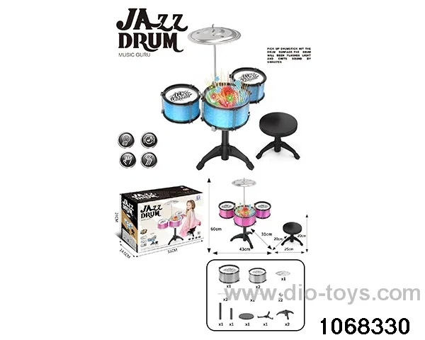 Non-plated 3-Drum Set (with light and chair) in color box