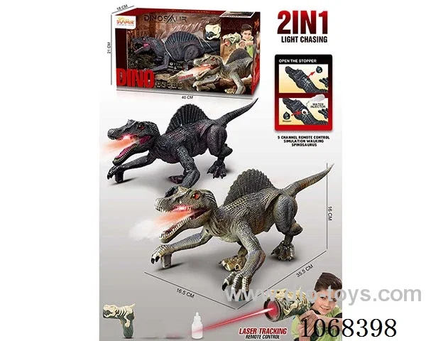 2in1 5ch rc dinosaur with light/sound/spray not included battery
