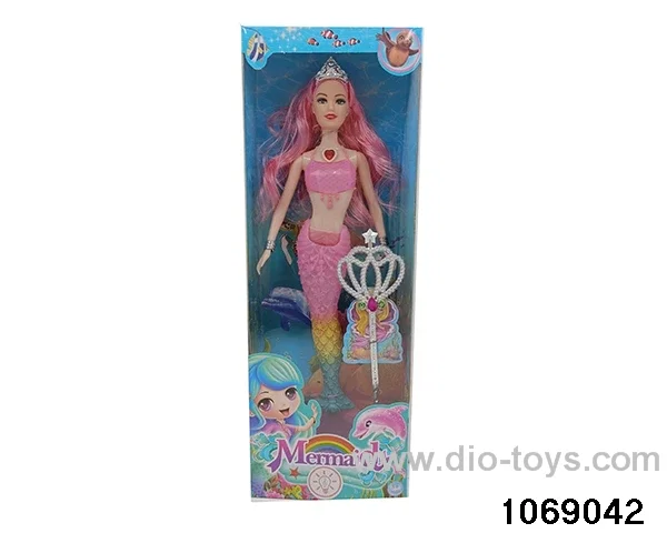 11 inch mermaid with light and music in window box