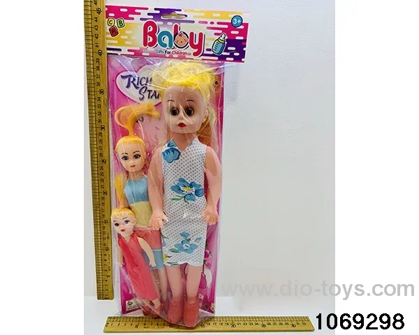 Three Sisters Pretend Dolls in PP bag with header