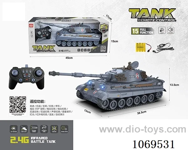 2.4G rc tank W L/M included battery