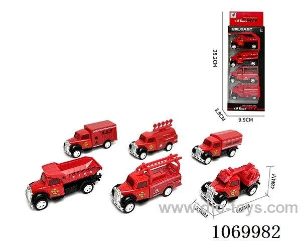 friction alloy car 4pcs
