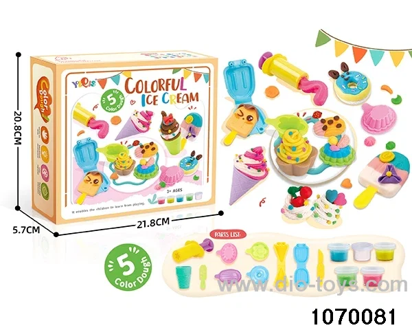 Colorful clay toys in color box