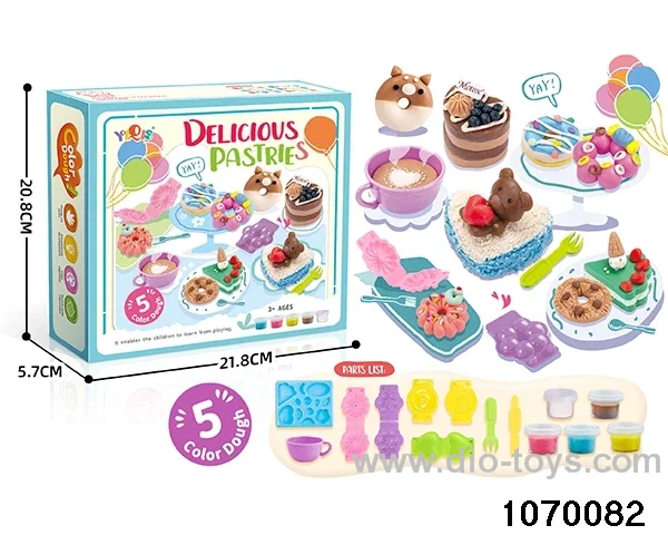 Colorful clay toys in color box