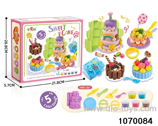 Colorful clay toys in color box