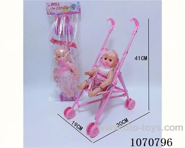 Plastic cart + pacifier crying baby girl