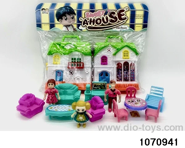 Villa Furniture Figurine Set in PP bag with header
