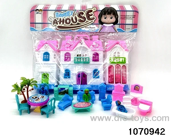 Villa Furniture Figurine Set in PP bag with header