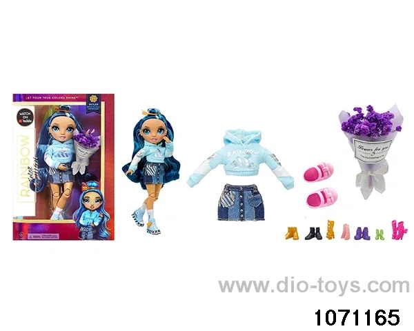 10 inch 12 jointed doll set in window box