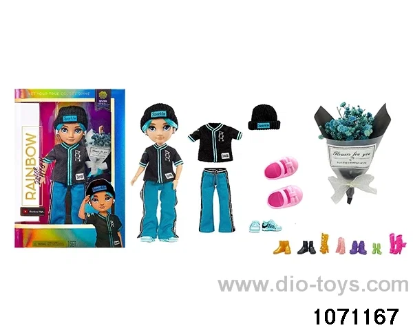 10 inch 12 jointed doll set in window box