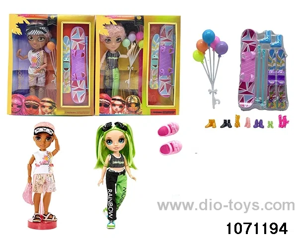 10 inch 12 jointed doll set in window box