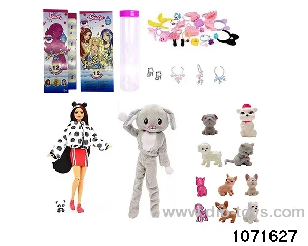 11.5 inch 12 jointed doll set in color box