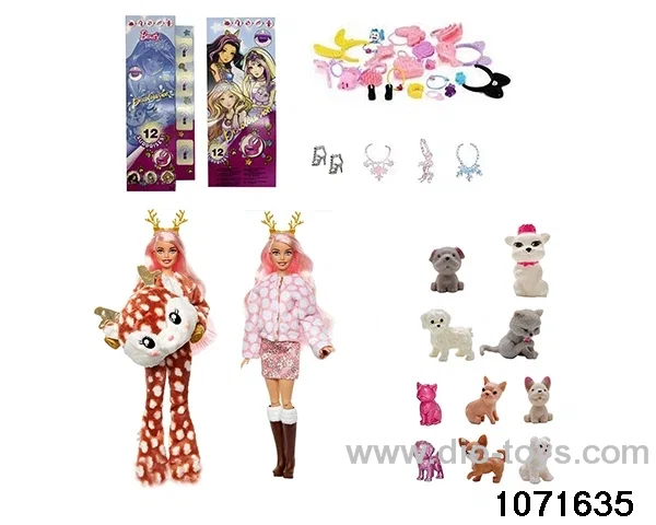11.5 inch 12 jointed doll set in color box