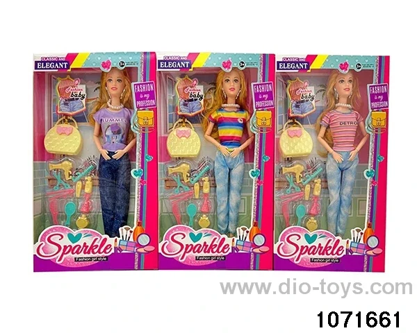 11.5 inch 9 jointed doll set in window box