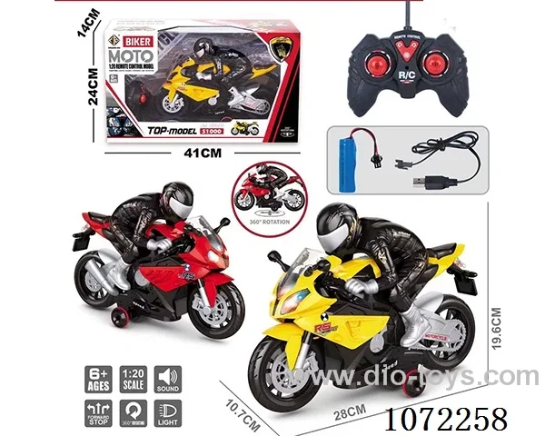 1:20 2ch rc Motorcycle with light/music included battery