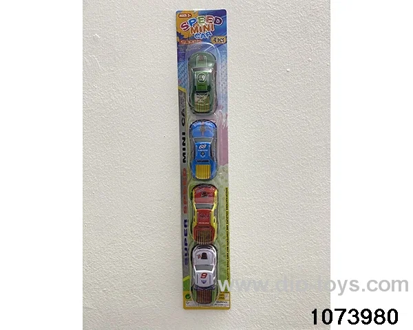 4pcs Alloy Pull Back Car in Blister card