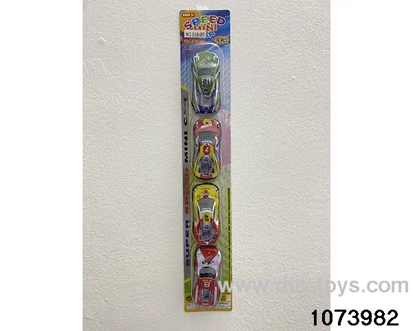 4pcs Alloy Pull Back Car in Blister card