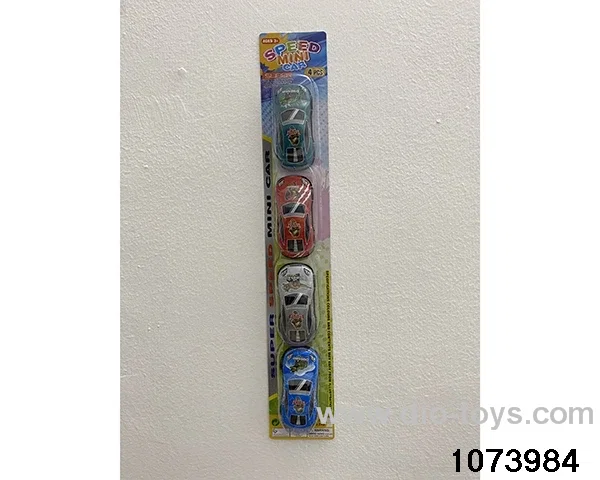4pcs Alloy Pull Back Car in Blister card