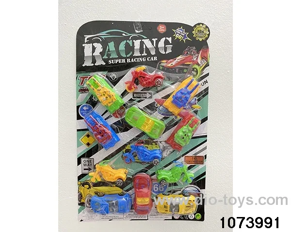 Sliding toy car set in Blister card