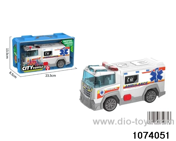 Friction ambulance with light/sound