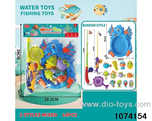 Ocean Fishing + Dinosaur Bathtub (14PCS) in PP bag with header