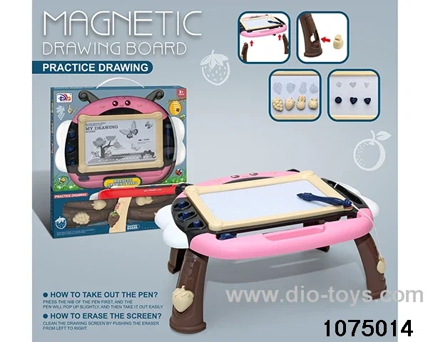 Magnetic drawing board table in window box