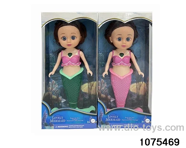 10 inch lighted musical mermaid in window box