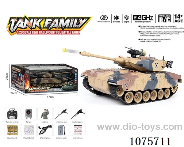 1:18 2.4G 20ch rc tank with water bullet