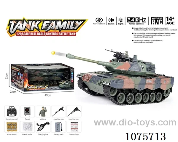 1:18 2.4G 20ch rc tank with water bullet