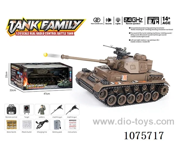 1:18 2.4G 20ch rc tank with water bullet