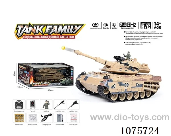 1:18 2.4G 20ch rc tank with water bullet