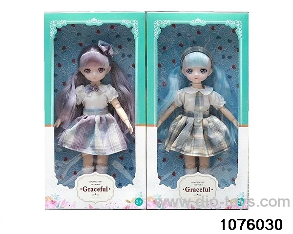14 inch 12 jointed doll set in window box