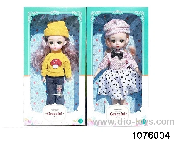 14 inch 12 jointed doll set in window box