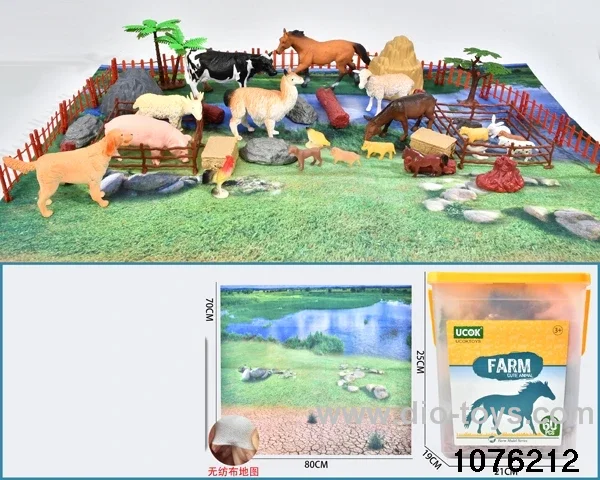 60pcs animal set with map