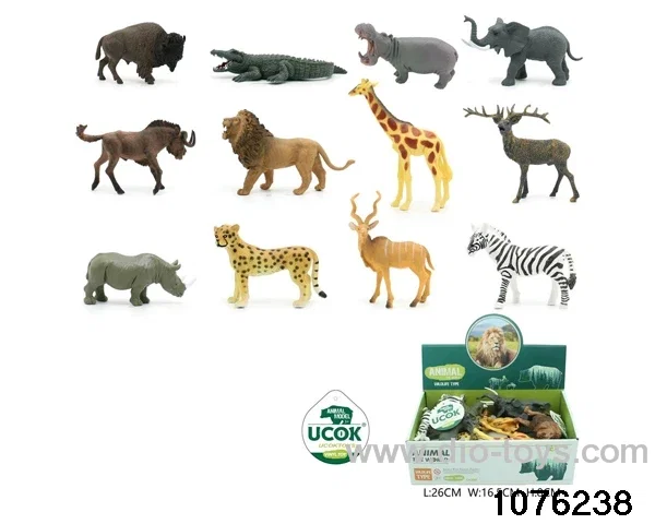 12pcs 5 inch wild animal