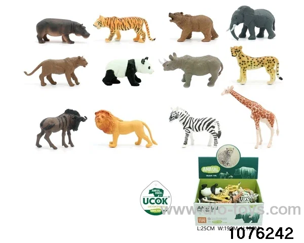 12pcs 6 inch wild animal