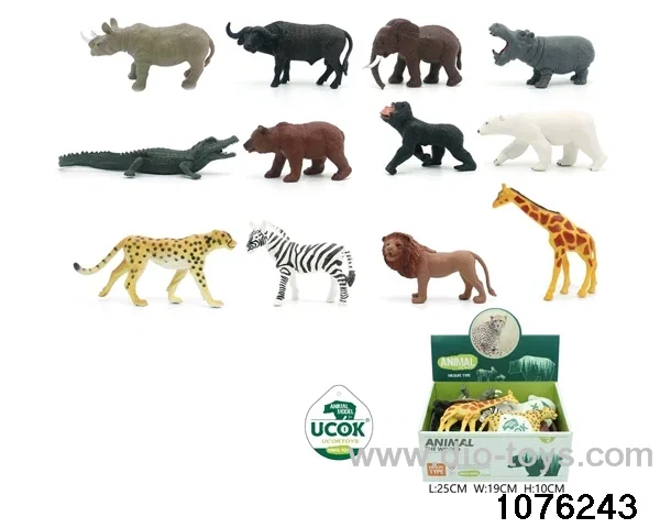 12pcs 6 inch wild animal