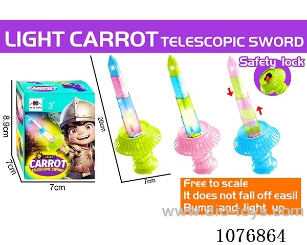 Turnip telescopic sword with light