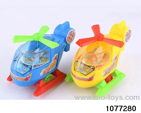 Pull-string cartoon aeroplane in opp bag
