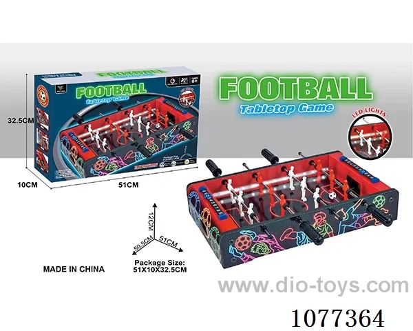 WOODEN FOOTBALL TABLE WITH LIGHTING, NO. 5 BATTERIES ARE NOT INCLUDED