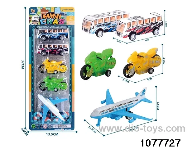 pull back Aircraft Bus Motorcycle Series in Blister card