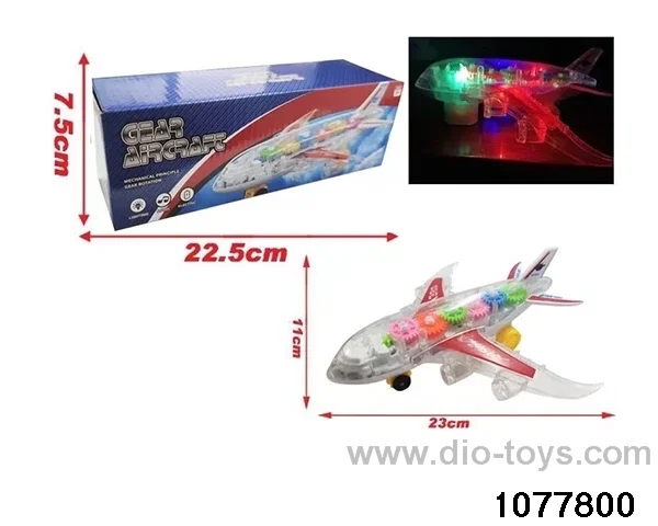 Light and music gimbaled aeroplane in color box
