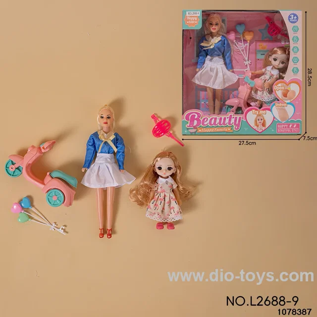 11 inch + 6 inch doll set in color box