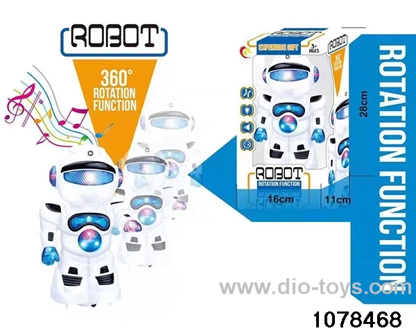 Lighted gimbaled musical robot in window box