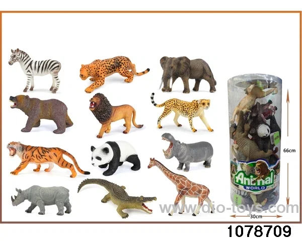 12 models 40cm Vinyl wild animals