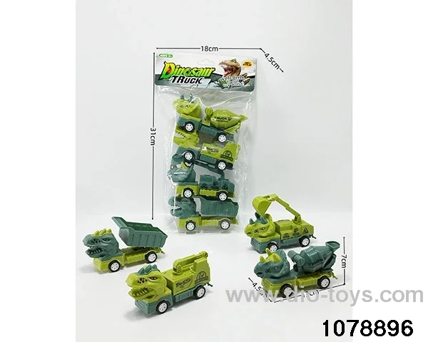 Pull Back Dinosaur Car in PP bag with header